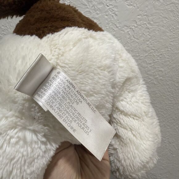 Animal Adventure Cream White PUPPY DOG 13" Plush Brown Ears Tail 2019 Stuffed - Picture 4 of 4